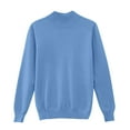 thumbnail image 5 of dGslk Women's Classic Crewneck Long Sleeve Pullover Sweater Soft Lightweight Knit Top for Everyday Comfort and Versatile Styling Blue L, 5 of 5