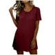 thumbnail image 5 of TaTaai Women's Summer Casual Fashion Solid Crew Neck Short Sleeve Mini Nightgown Soft Comfortable Short Dress Gift, 5 of 9