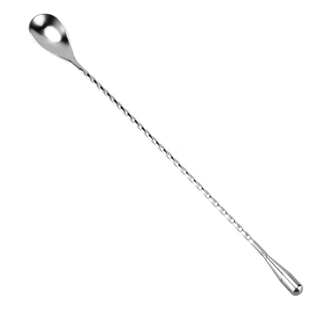 Bar Cocktail Spoons Long Handle Stainless Steel Spiral Pattern Cocktail Shaker Cocktail Mixing Spoon Drink Stirring Tool