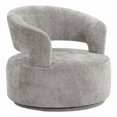 thumbnail image 2 of Pasargad Home Noho Collection Silver Swivel Fabric Barrel Chair- For all age Group, 2 of 7