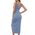 thumbnail image 4 of Taylonsss Womens V Neck Slim Fit Backless Slit Sleeveless Dress Stylish Party Evening Outfit, 4 of 8