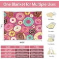 thumbnail image 2 of Donut Throw Blanket for Girls Pink Chocolate Donuts Blanket Food Blanket for Kids Teens Adults Lightweight Fleece Blanket for Home Decor, Bed, Couch, Sofa, Travel, Camping-40''''x50'''', 2 of 6