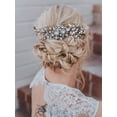 thumbnail image 4 of Rhinestone Bride Wedding Hair Comb Crystal Hair Piece Pearl Bridal Hair Accessories for Women HC136 (Gold), 4 of 4