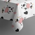 thumbnail image 2 of White Cow Heart Pattern Rectangle Tablecloth 60"x102",Waterproof Polyester Rectangle Table Cloth, Wipeable Spillproof Polyester Tablecloth for Dining, Camping, Indoor and Outdoor, 2 of 6