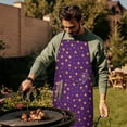 thumbnail image 4 of Purple Sun Star Swirl Pattern Apron-Garden Aprons for Women with Pockets-Cotton Linen Waterproof Kitchen Cooking Gardening Aprons Adjustable for Kitchen,Cooking,BBQ and Salon 33x27 Inch, 4 of 7