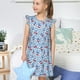 thumbnail image 4 of Balery Red Cherries Camisón de princesa para niñas, pijama de algodón con mangas abullonadas, suave y bonito.-Small, 4 of 6