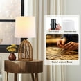 thumbnail image 2 of NATYSWAN Rattan Boho Table Lamps Set of 2-13.75" Mini Farmhouse Rustic End Table Decorative Small Lamps for Small Spaces Bedroom Nightstand Living Room Reading Desk Side Lamp, 2 of 8