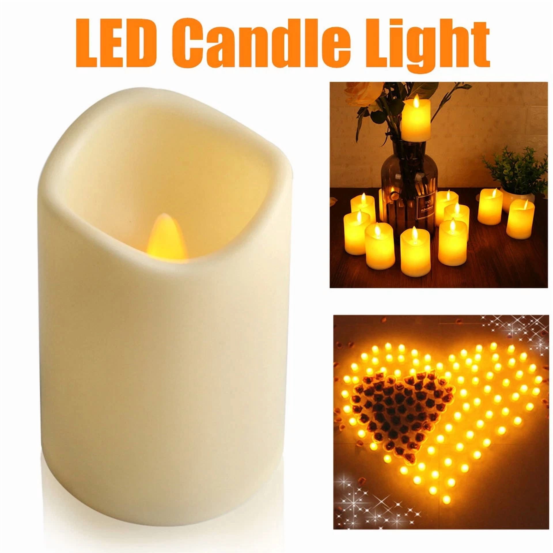 CRESTIN- 2 Pack Flameless Votive Candles Electric Fake Fire Flickering Candle Lights