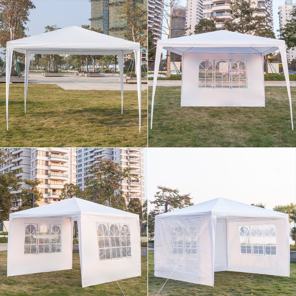 Kadyn Canopy Tent, 10' x 10' Three-sided Waterproof Tent for Parties Garden Pool, Outdoor Canopy Tent with Spiral Tubes, White Kadyn Canopy Tent, 10' x 10' Three-sided Waterproof Tent for Parties Garden Pool, Outdoor Canopy Tent with Spiral Tubes, White