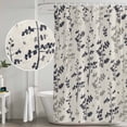 thumbnail image 5 of Grey Black Botanical Shower Curtain, Waterproof Shower Curtains for Bathroom, Rustic Country Spring Floral Summer Leaf Washable Fabric Bathtub Curtain Set Bath Decor with 12 Hooks Long 72"x84", 5 of 8