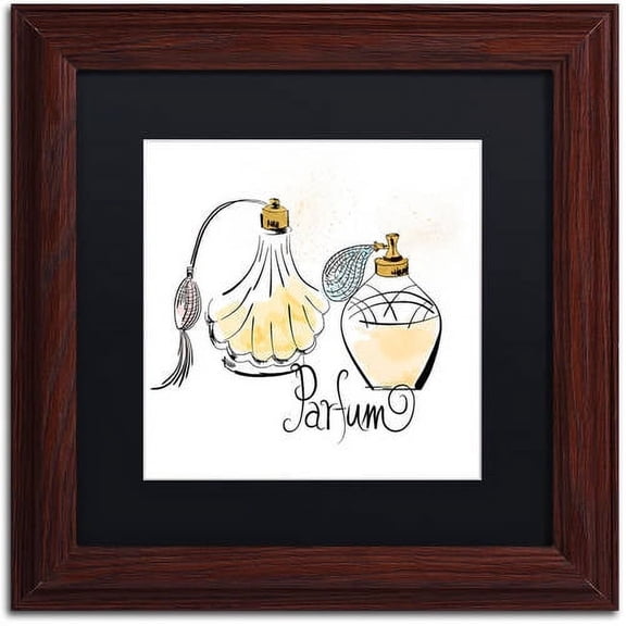 Trademark Fine Art "Perfume Bottles" Canvas Art by Lisa Powell Braun, Black Matte, Wood Frame