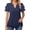 Blue, variant on Rhuody Women's Tops Crewneck Tee Summer Blouse With Peplum Hem And Flutter Sleeves Chiffon T Shirt Fashion Clothes Blue Xl