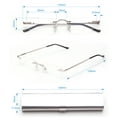 thumbnail image 4 of Newbee Fashion-Portable Compact Reading Glasses in Aluminum Case Metal Rectangle Rimless Reading Glasses Super Lightweight Reader Slim Design Comfort Fit for Men&Women 2 PACK SILVER+2.75, 4 of 4