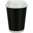 thumbnail image 1 of Nicole Home Collection 00743 Ripple Hot Cup with Lid, 12-Ounce, Black, 1 of 5