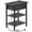Charcoal Black, variant on Narrow Flip Top Side Table With Open Shelf Multifunctional Nightstand For Small Living Room Bedroom
