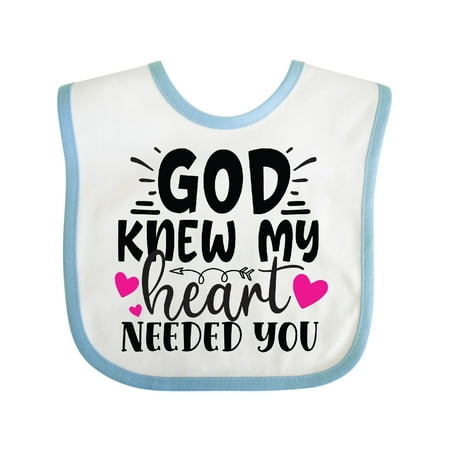 

Inktastic Baby God Knew My Heart Needed You Gift Baby Boy or Baby Girl Bib