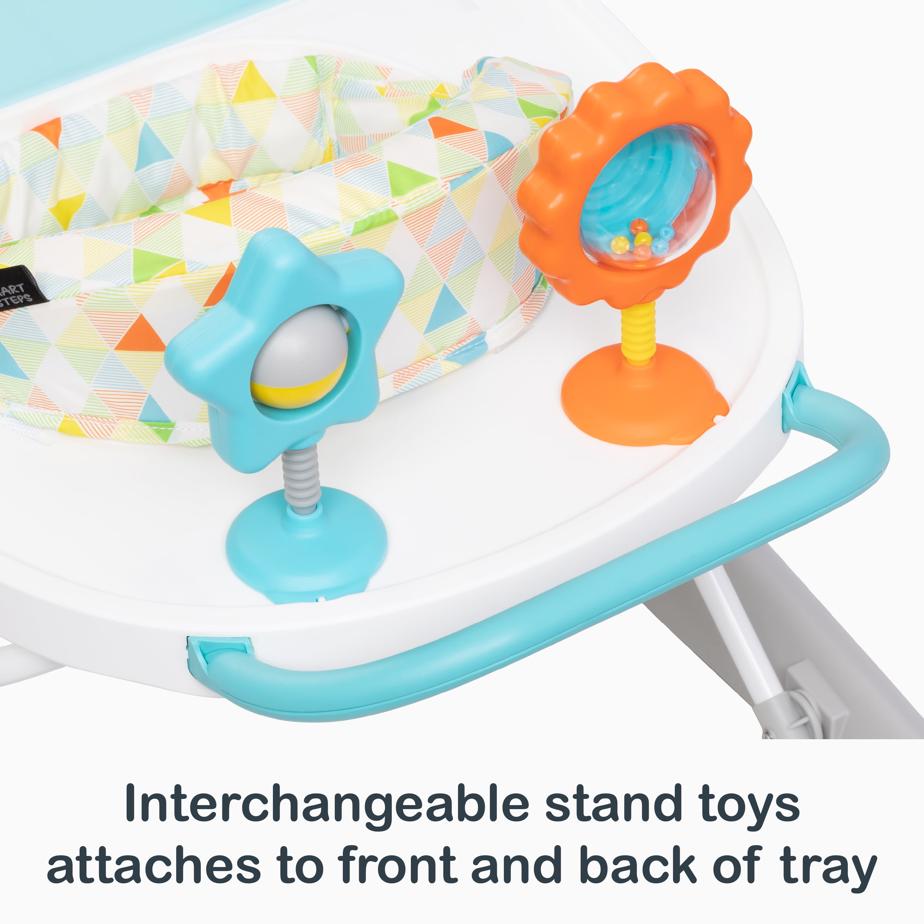 Smart Steps 3-in-1 Dine N' Play Feeding Walker With Interactive Toys, Baby Trend Harmony Fun Green