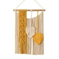 thumbnail image 1 of Hojas Macramé Colgante de Pared Boho Deco Chic Tapiz de Hojas Tapiz Hecho a Mano Tapiz Bohemio para Colgar en la Pared para Sala de Estar Decoración de Bodas, r Amarillo, 1 of 5