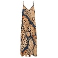 thumbnail image 6 of Orange Butterflies Dark Blue Background Sleeveless Suspender Dress Summer Fashion Casual Long Dress, 6 of 9