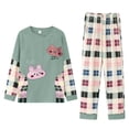 thumbnail image 2 of Haivin Fashion Printed Homewear Loungewear Long Sleeve Pajama Set, Soft and Comfortable with Stylish Patterns, Cozy Cotton Sleepwear for Relaxation and Home, 2 of 5