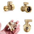 thumbnail image 2 of Dsseng 2 Pack Garden Hose Brass Shut Off Valve, 3/4'' Thread Heavy Duty Water Hose Connector Shutoff Ball Valve Faucet Hose Adapter, 2 of 5