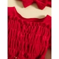 thumbnail image 6 of 0-24M Christmas Baby Girls Romper Dress 3M 6M 12M 18M 24M Long Sleeve Star Moon Print Ruched Ruffles Jumpsuits with Headband, 6 of 10