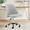Gray, variant on TINKLE WELL Modern Office Desk Chair, Rolling Vanity Swivel Task Chair with Wheels, Stylish Comfortable Armless Backrest for Home, Bedroom, Office, Study, Blue