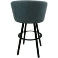 thumbnail image 2 of Extra Tall Bar Stool Swivel Metal 34" Seat - Joey - Topaz Blue Vinyl - Black, 2 of 3