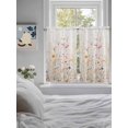 thumbnail image 4 of Kitchen Curtains 45 Inches length, Spring Flowers Window Treatment Curtain Drapes, Watercolor Wildflowers Farmhouse Floral Lightweight Window Panels for Living Room Bedroom, 52"x45", 2 Panels, 4 of 7