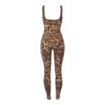 thumbnail image 3 of DHFJKG Workout Jumpsuits For Women Leopard Sleeveless Square Neck Fitness Sports One Piece Outfits Yoga Clothes Tummy Control Trendy Onesie, 3 of 3