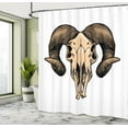 thumbnail image 4 of Ambesonne Goat Shower Curtain, Animal Skull Western Themed, 69"Wx84"L, Ecru Cocoa and White, 4 of 4