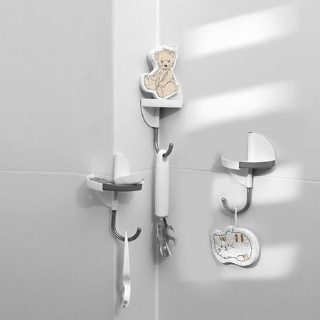 

Rotatable Two-in-One Hooks Punch-Free Minimalist Kitchen Hooks with Rack Kitchen and Bathroom Organizer Hot
