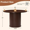 thumbnail image 4 of Hommpa 48" Round Dining Table Morden Kitchen Table Wood for 4 with Wood Slide Door for Kitchen Living Room,Heavy Duty Pedestal Base,Brown, 4 of 11