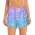 thumbnail image 4 of Lsque Multicolor Glitter Printed Women's Running Shorts with Liner Pockets,Elastic Quick Dry Workout Athletic Gym Yoga Shorts,Womens High Waist Shorts-Small, 4 of 9