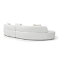 thumbnail image 5 of Retro Curved Sofa - Modern White Boucle Fabric & Silver Metal Base - Stylish Living Room Seating, 5 of 5