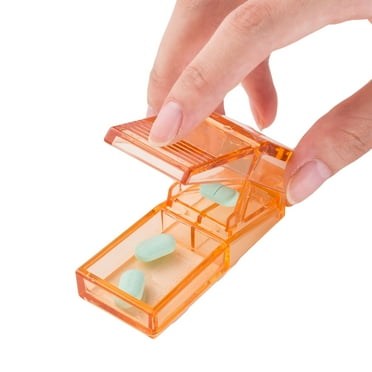Pill Cutter and Splitter for Cutting Small or Large Pills, Orange