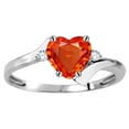thumbnail image 2 of Original Star K� Heart Shape 6mm Simulated Orange Mexican Fire Opal bypass Ring, 2 of 9