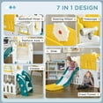 thumbnail image 6 of Canddidliike 8 in 1 Kids Slide for Kids Age 1-3 Years, Indoor Kids Slide Playset with Basketball Hoop, Climber, Telescope, Tunnel, Steering Wheel, Aisle, Storage Baskets, Yellow, 6 of 7