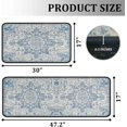 thumbnail image 2 of Kitchen Rugs Set of 2- Vintage Country Blue Boho Non-Slip Washable Floor Mats - Comfort Sink and Laundry Room Runner - Boho Kitchen Accessories and Decor 17x47.2 and 17x30 inches, 2 of 7