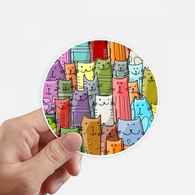Autocollant Mural Rond pour Amoureux des Animaux, Étiquette pour Ordinateur Portable, Pare-Chocs