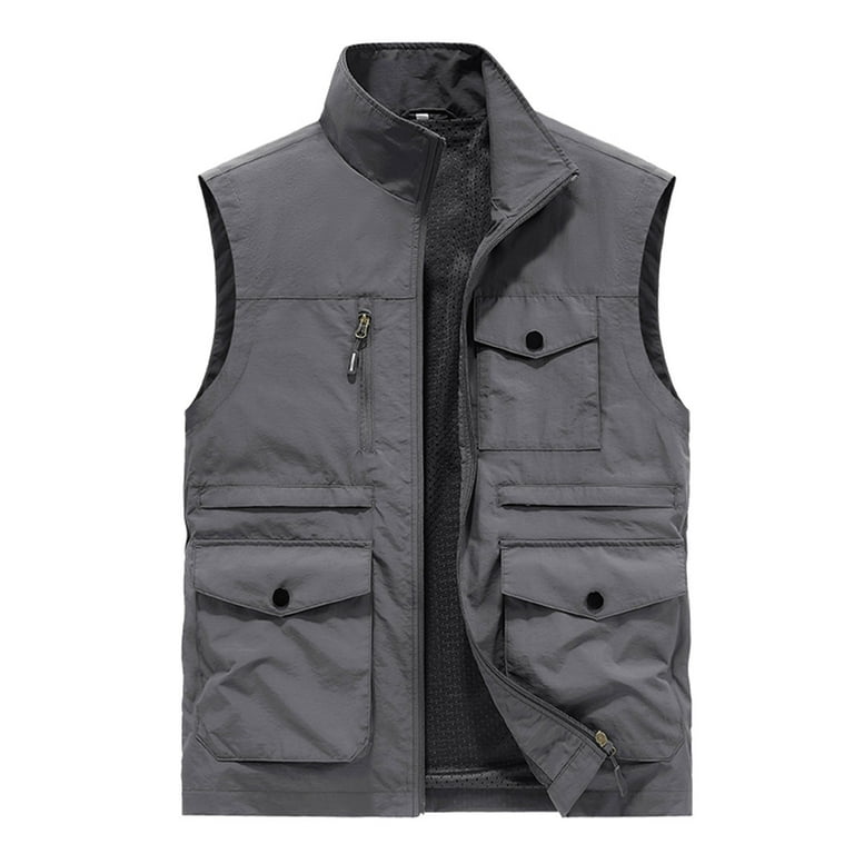 dzxyzu Men's Casual Outerwear Vest Softshell Lightweight Full-Zip