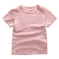 thumbnail image 6 of Hessimy Girls Short Sleeve T Shirts Loose Fit Curve Hem Tunic Tops(Pink,120), 6 of 9