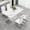 White table+Four White chairs, variant on NYEESS Modern Dining Table Set for 4, 63" White Faux Marble Kitchen Table and 4 PU Leather Upholstered Chairs, MDF Dining Room Table with Silver Metal Legs, Rectangular Dinner Table Set for Home