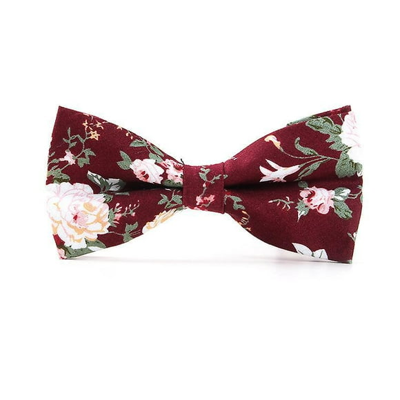 Dww-cravate Et Noeud Papillon Homme Et Garon - Pochette Costume - Boutons De Manchette Liberty Bleu - Tissu Coton Fleuri - Mariage Champetre Thme Flor