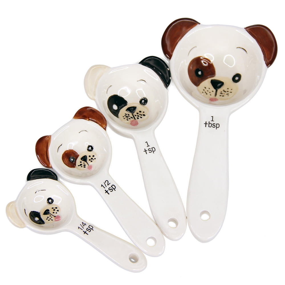 Pacific Giftware Loveable Puppy Dog Ceramic Measuring Spoon Set of 4