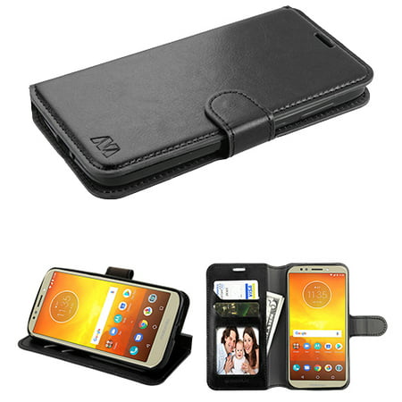 Motorola Moto E5 Play, Moto E5 Cruise - Phone Case Leather Flip Wallet Case Cover Stand Pouch Book Magnetic Buckle BLACK Phone Case for Motorola Moto E5 Play, Moto E5