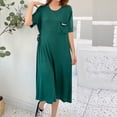 thumbnail image 5 of Ynynloco Women's Short Sleeve Crew Neck Swing Midi Dress Casual Loose T-Shirt Dresses with Pockets, 5 of 7