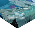 thumbnail image 2 of Ambesonne Ocean Fitted Sheet, Mermaid Castle, Twin XL Size, Turquoise Pale Blue Teal, 2 of 3