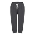 thumbnail image 3 of Uqiangy Lightweight Summer Pants Women Capris Pants For Women Linen Pants Women Linen Beach Pants Boho Pants For Women 2025 Elastic Waist Capri Pants For Women Cotton Pants For Women Dark Gray XL, 3 of 9
