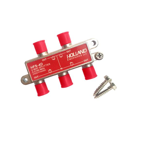 4-Way HD RF Cable TV 2150 Mhz Splitter